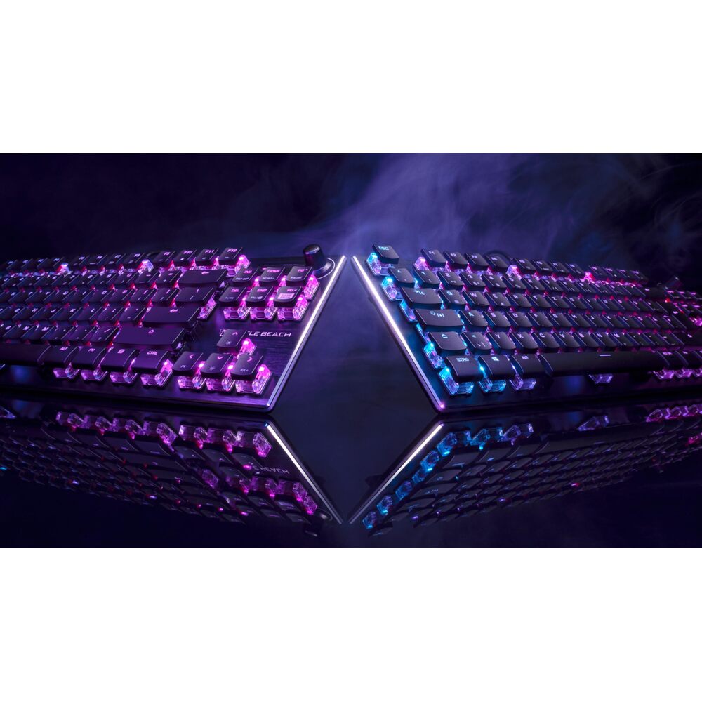TURTLE BEACH Vulcan Clavier Gaming Mécanique (Titan Switch Linéaire) Filaire RGB, TKL - AZERTY - Noir