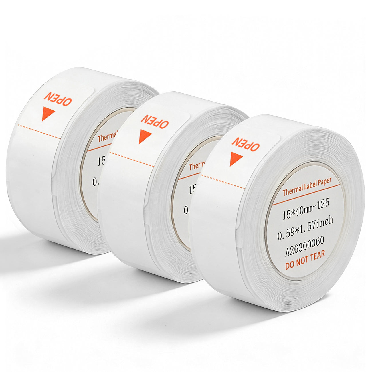 Larkie 15*40mm Papier Thermique Autocollant 3 Rouleaux, Blanc, Compatible avec l'Imprimante de Labels D110, Idéal pour l'Organisation à Domicile et au Bureau