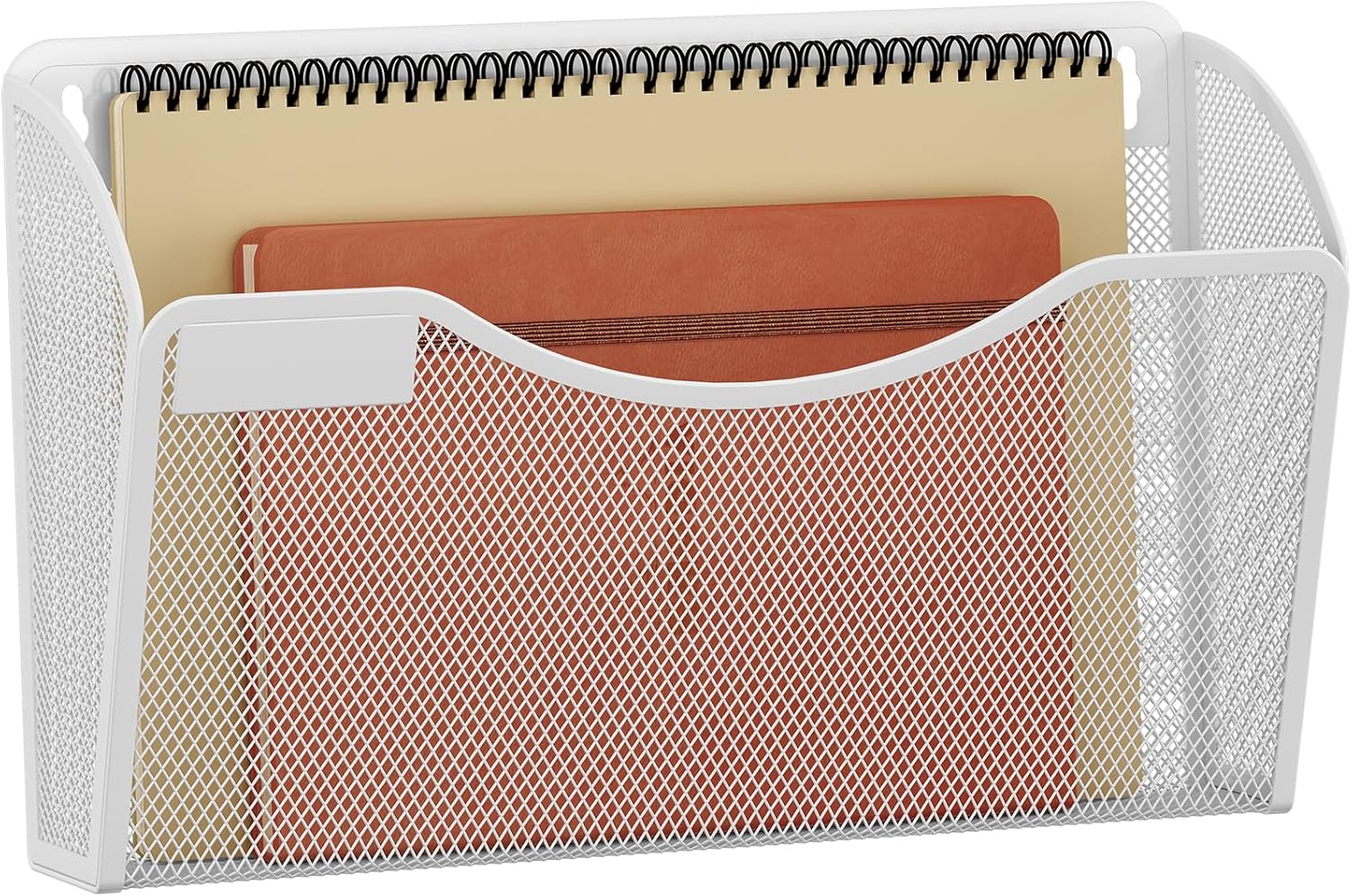 Senhoglb Porte-documents mural en maille A4 paysage 1 compartiment avec porte-étiquette, Blanc, Soldes du Nouvel An, Meilleures idées cadeaux