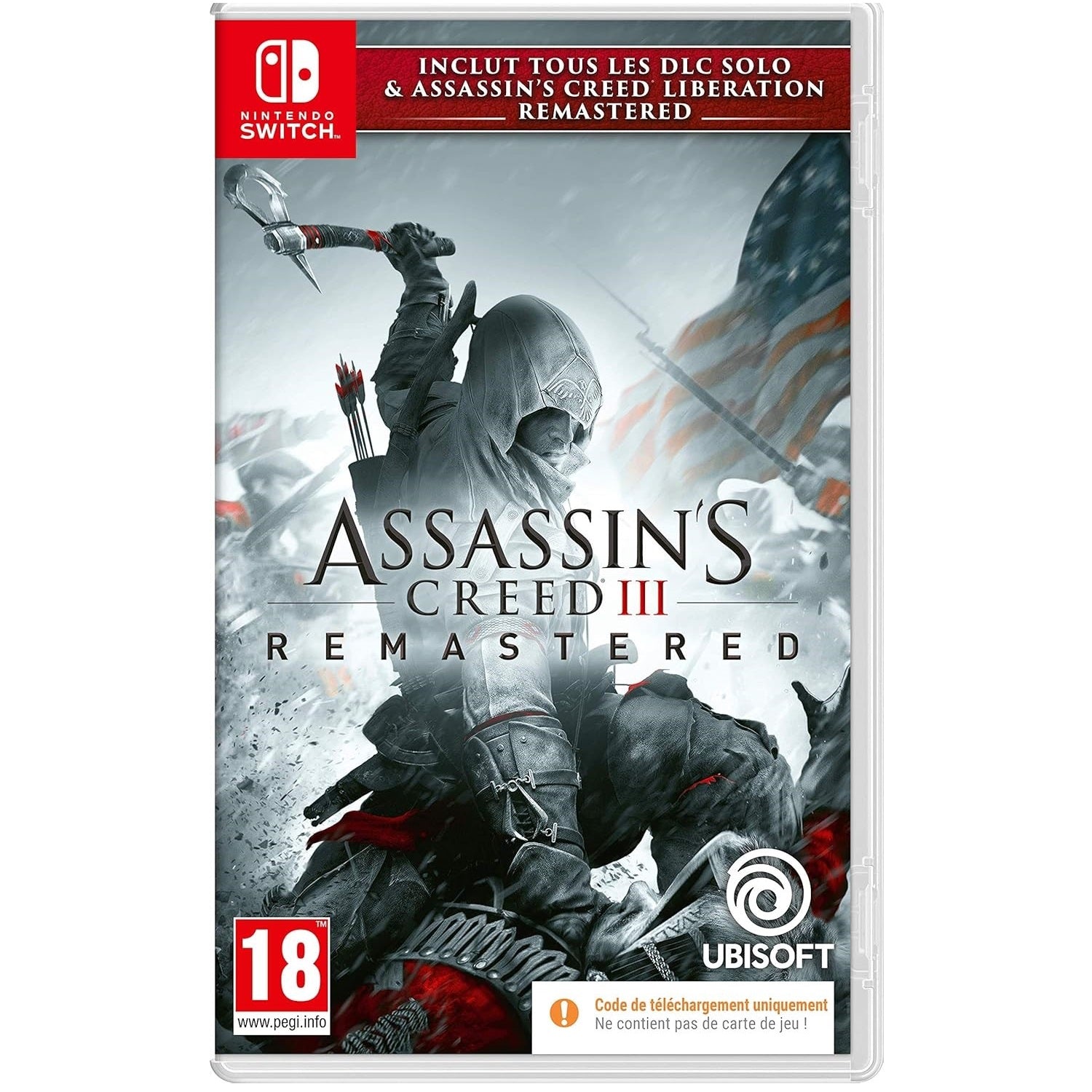 Assassin’s Creed III + Assassin’s Creed Liberation Remasterisés - Tous les DLC solo inclus - Code de téléchargement - Switch - Version Française