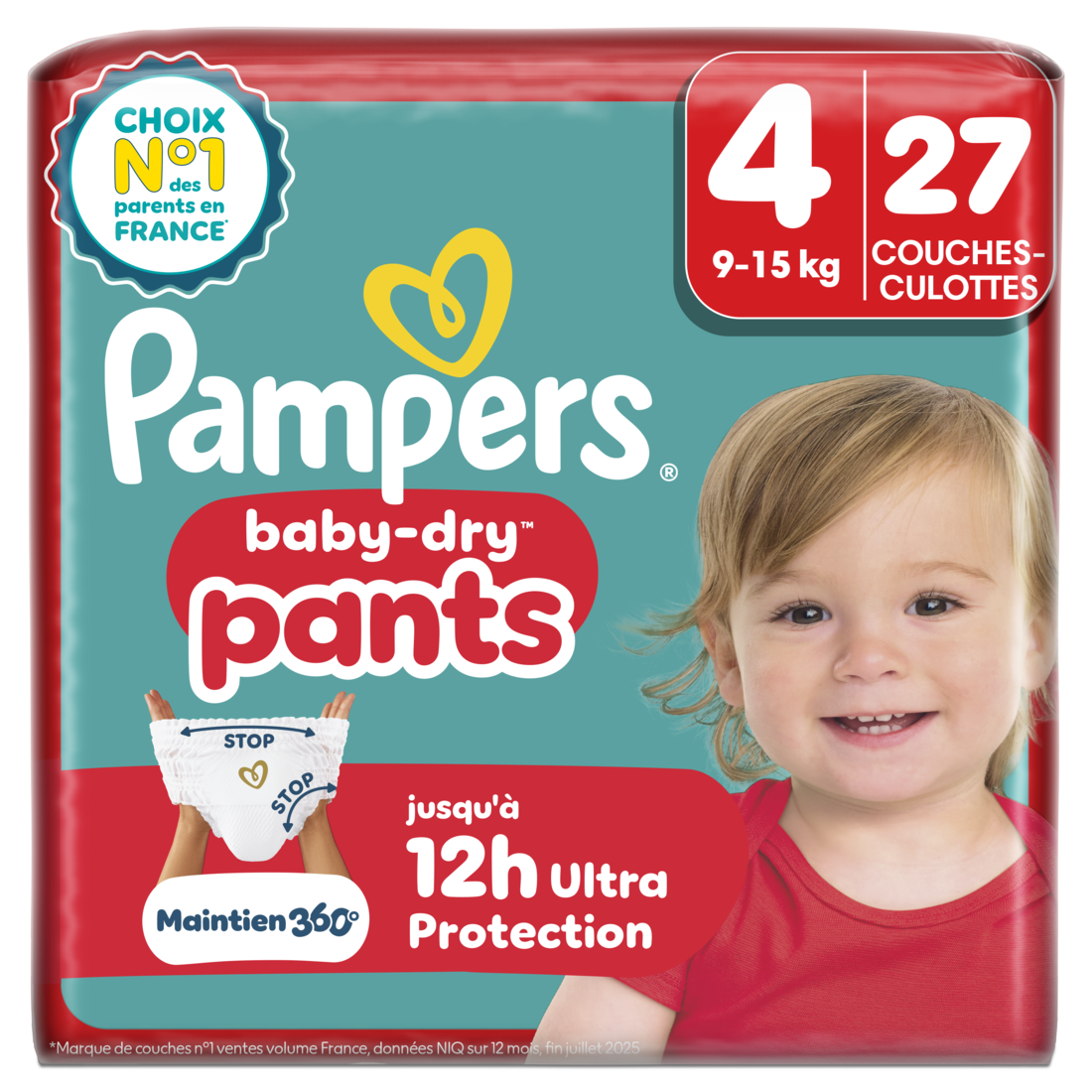 Pampers Couches-culottes Baby-Dry, Taille 4, 27 couches