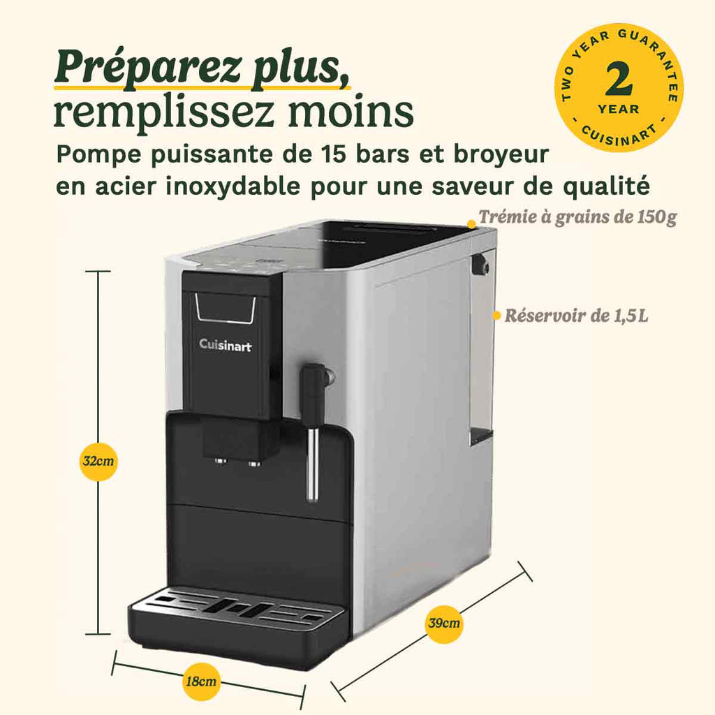 Cuisinart EM550E Machine à café entièrement automatique, 4 options de café d'une simple touche