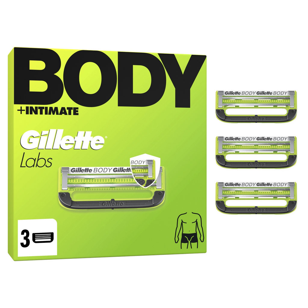 Gillette Labs Recharges de Lames de Rasoir Corps + Intime - Lot de 3