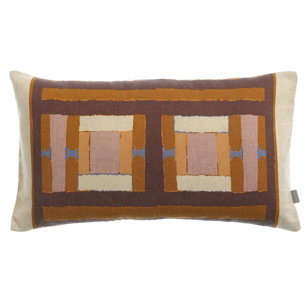 HOUSSE de COUSSIN IMPRIMEE TAHO CUIVRE
