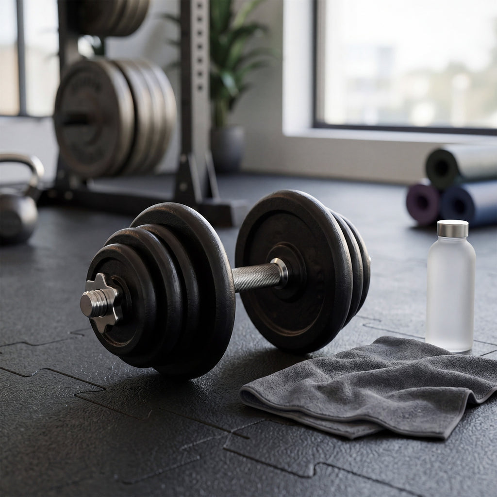 JOYFURNOSHaltères en fonte, disques de poids 20 kg, réglables pour entraînement hommes femmes, Noir