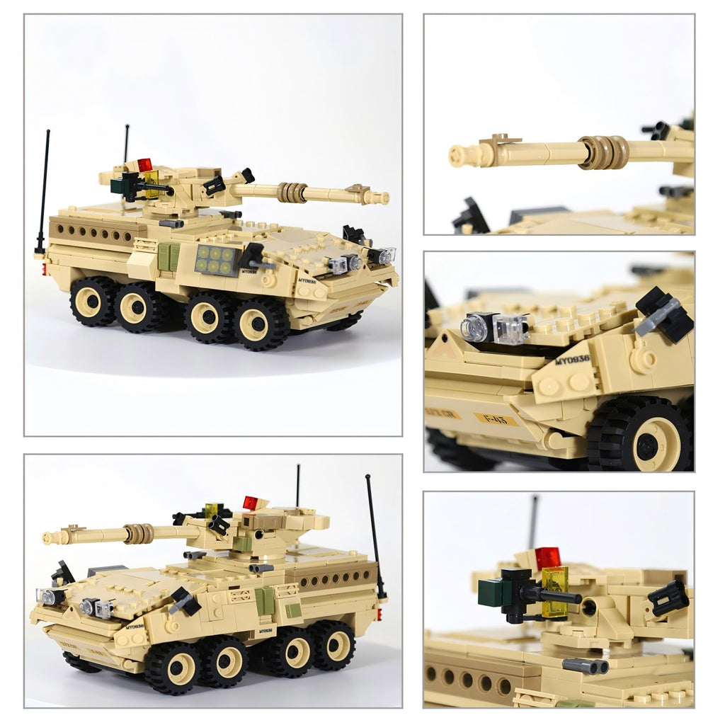 WANGE M1128 Système d'artillerie mobile 458 pièces Ensemble de blocs de construction Pour constructeurs amateurs