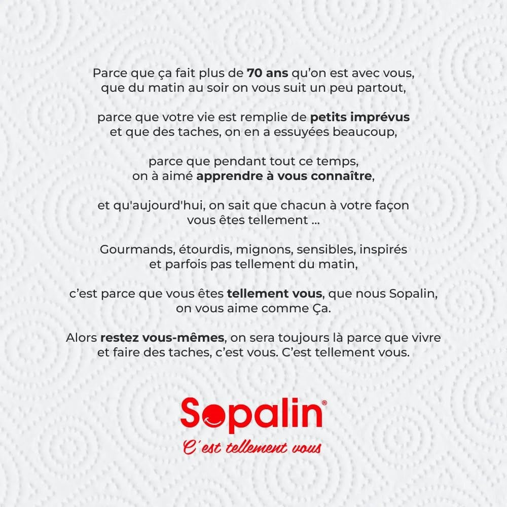 SOPALIN Essuie-Tout Demi-Feuille Certifié FSC, 3 Maxi Rouleaux