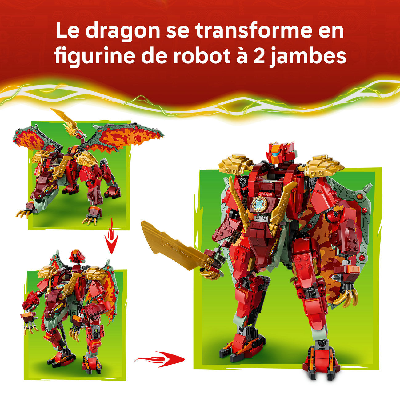 LEGO Ninjago 71868 Le robot dragon transformable de Braséra