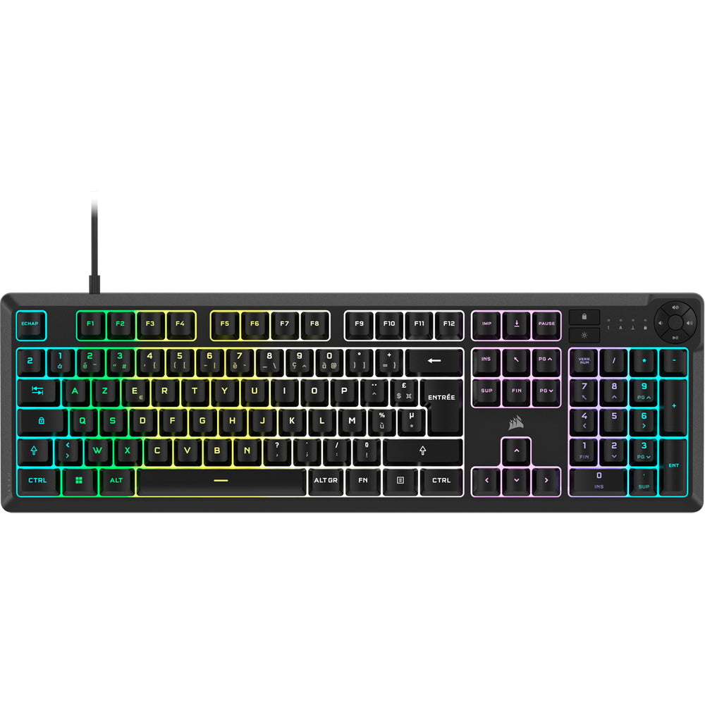 Corsair K55 CORE Clavier Gaming Membrane Filaire RGB Full Size - AZERTY - Noir