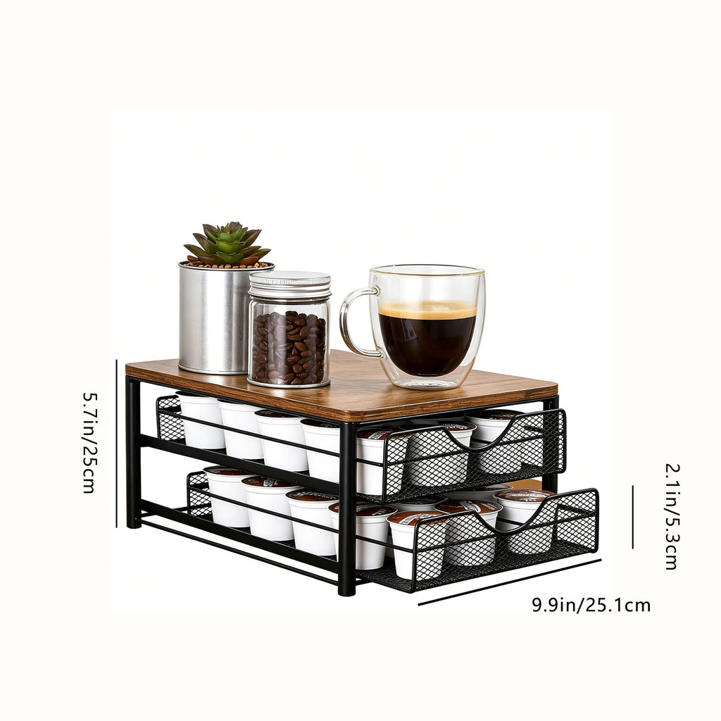 SRD Porte-capsules de café à 2 niveaux - Noir