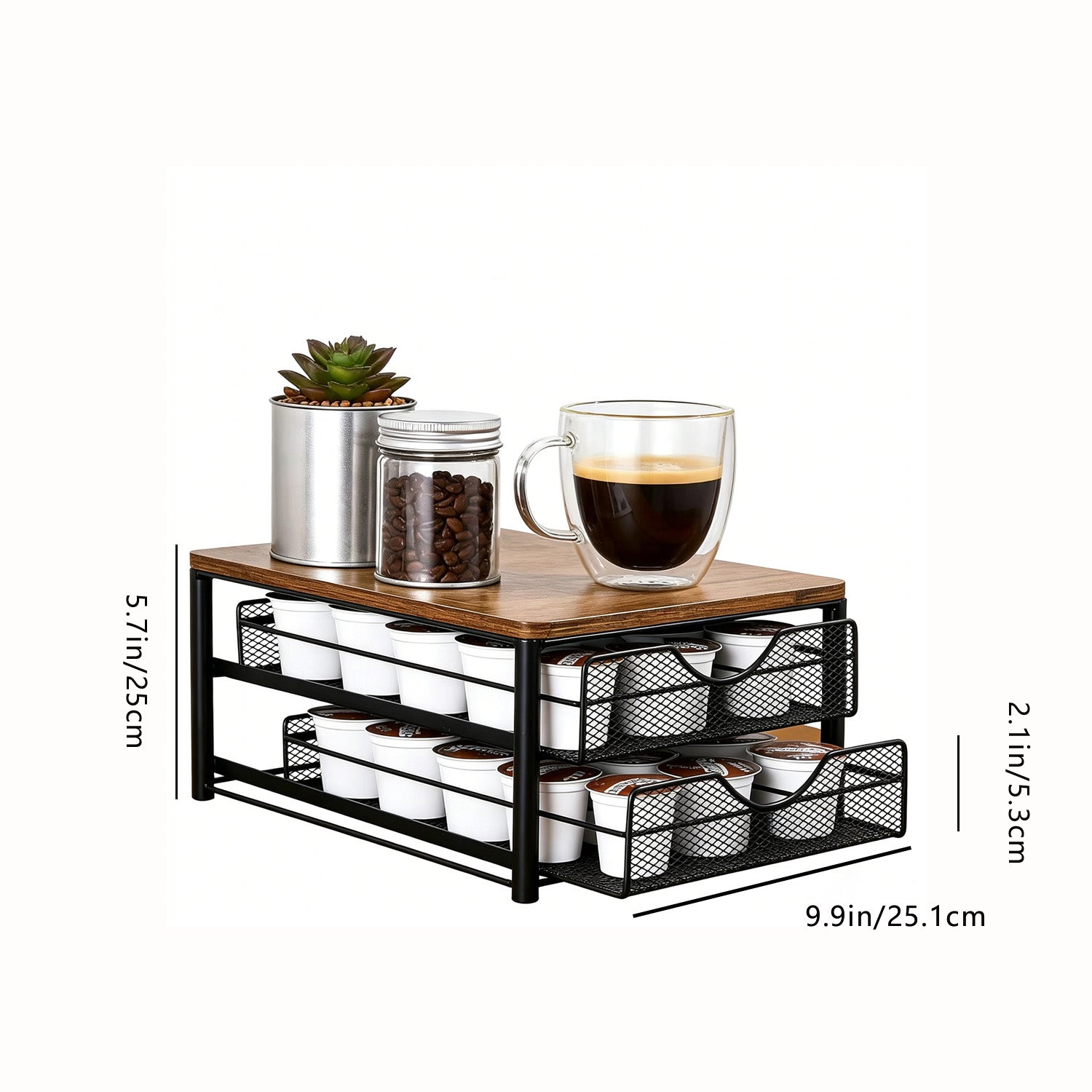 SRD Porte-capsules de café à 2 niveaux - Noir