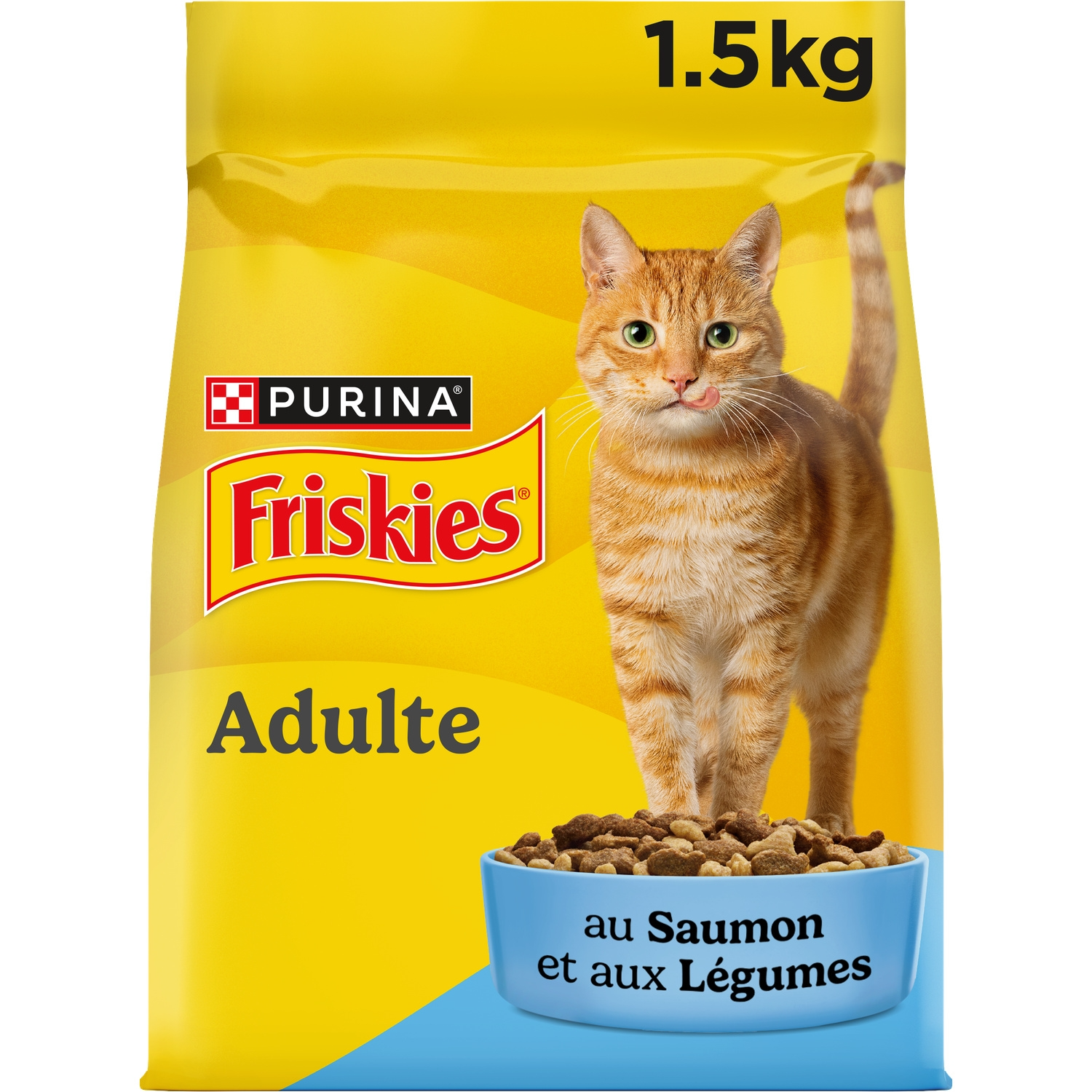 Friskies 5 Promesses Aliment sec pour chat adulte d'intérieur au saumon - 1,5 kg