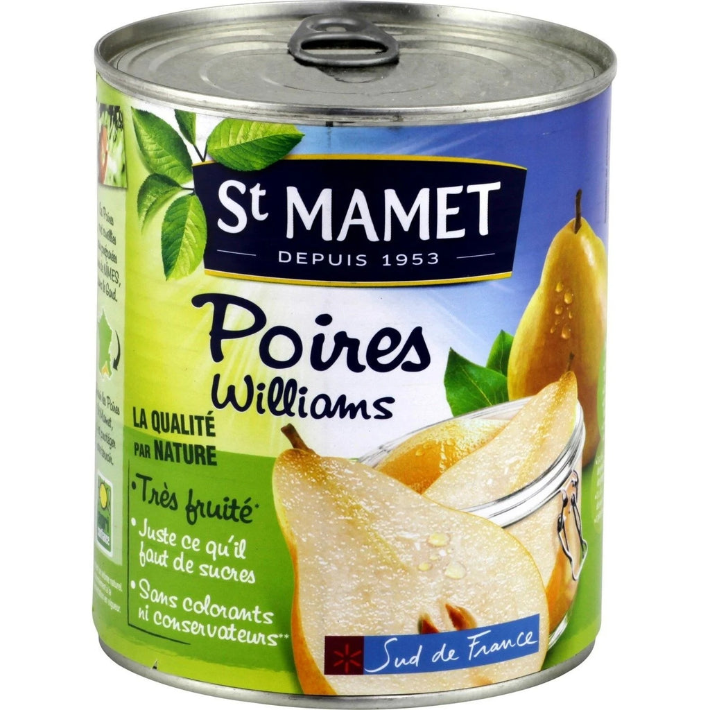 ST MAMET Demi-poires au Williams au sirop léger 455 g (égoutté)