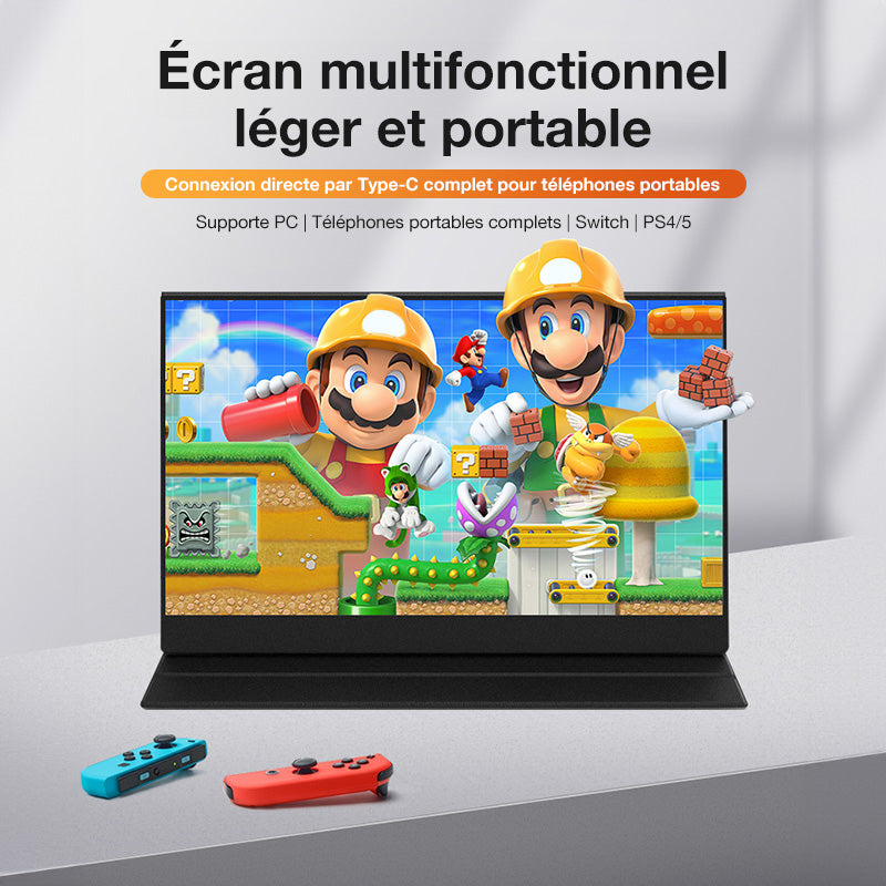 Lepow Ecran multifonctionnel portable 15,6", IPS HD, interface USB-C, compatible avec plusieurs appareils