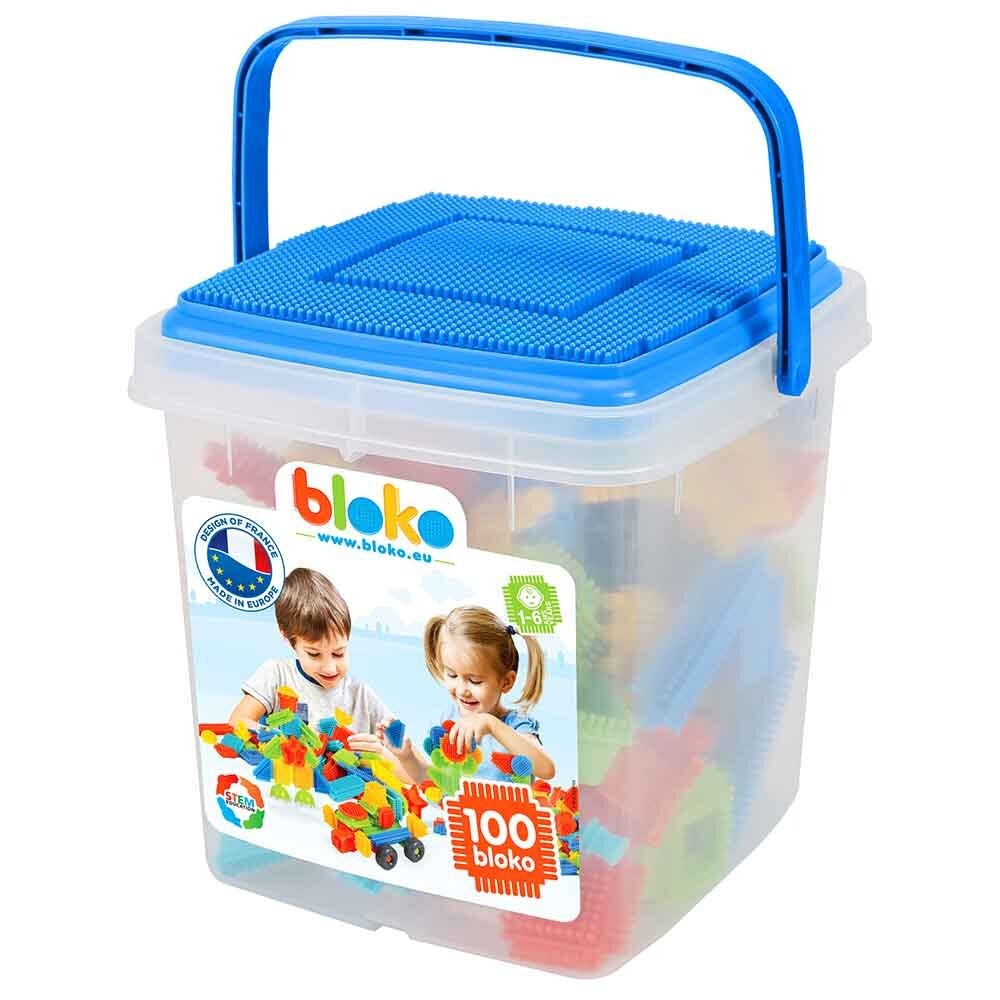 Bloko - Baril de rangement 100 pièces asst Rose, bleu, vert