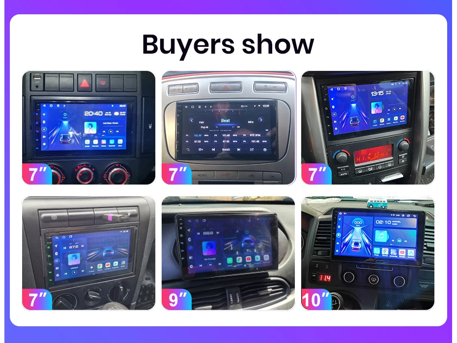 Junsun 8163 Series 2DIN Radio pour voiture 7 pouces, 2 Go de RAM + 32 Go de ROM