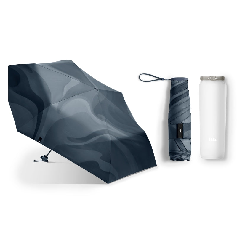 Beneunder DT396 parapluie de voyage pliable en trois avec revêtement noir anti-UV noir