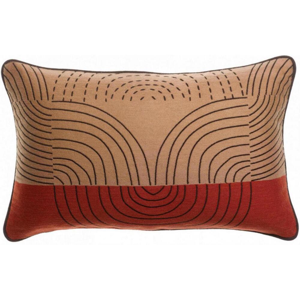 Housse de coussin brode etna sienne