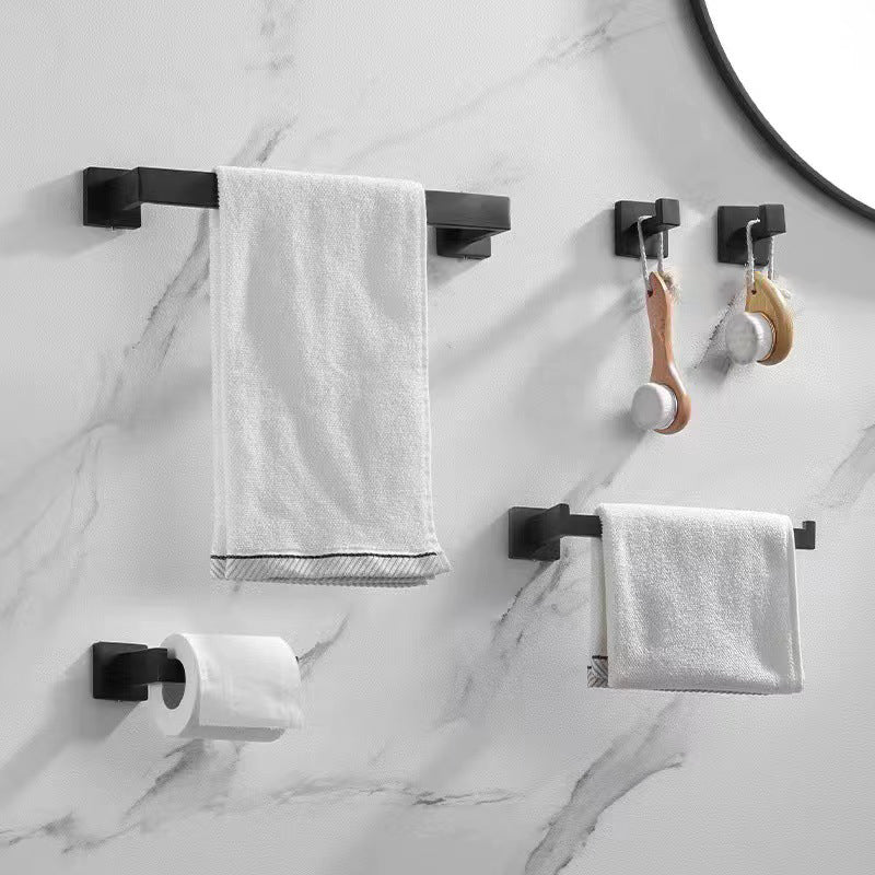 JORDAN&JUDY Lot de 5 porte-serviettes noirs, rangement de salle de bain, élégant et fonctionnel