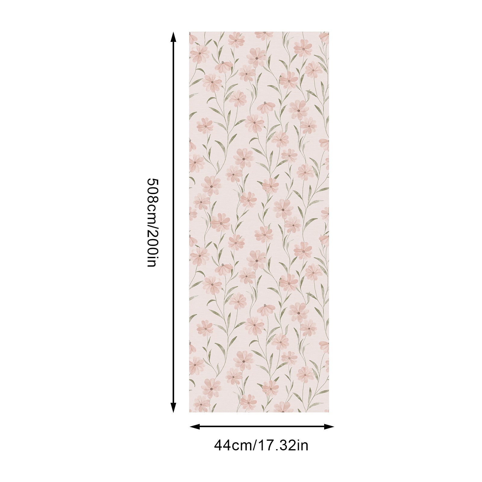 Murgall Papier peint auto-adhésif Fleurs tissées 44 x 508 cm - 1 rouleau