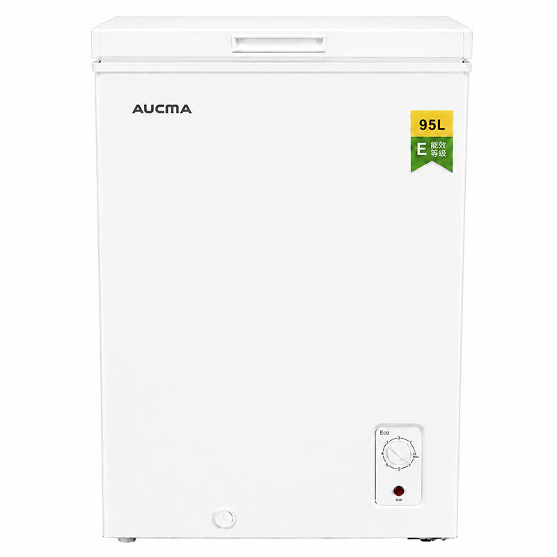 AUCMA 95 L Congélateur Coffre Convertible, Réfrigérateur & Congélateur Réversible, Mini Congélateur Profond Ouverture par le Haut, Classe Énergétique E, Fonctionnement Silencieux, Thermostat à 7 Niveaux, Panier Amovible & Tuyau de Dégivrage, Convient