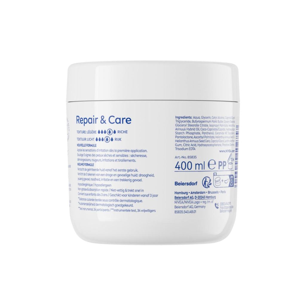 NIVEA Repair & Care Crème multi-usages peaux sensibles Pot 400 ml
