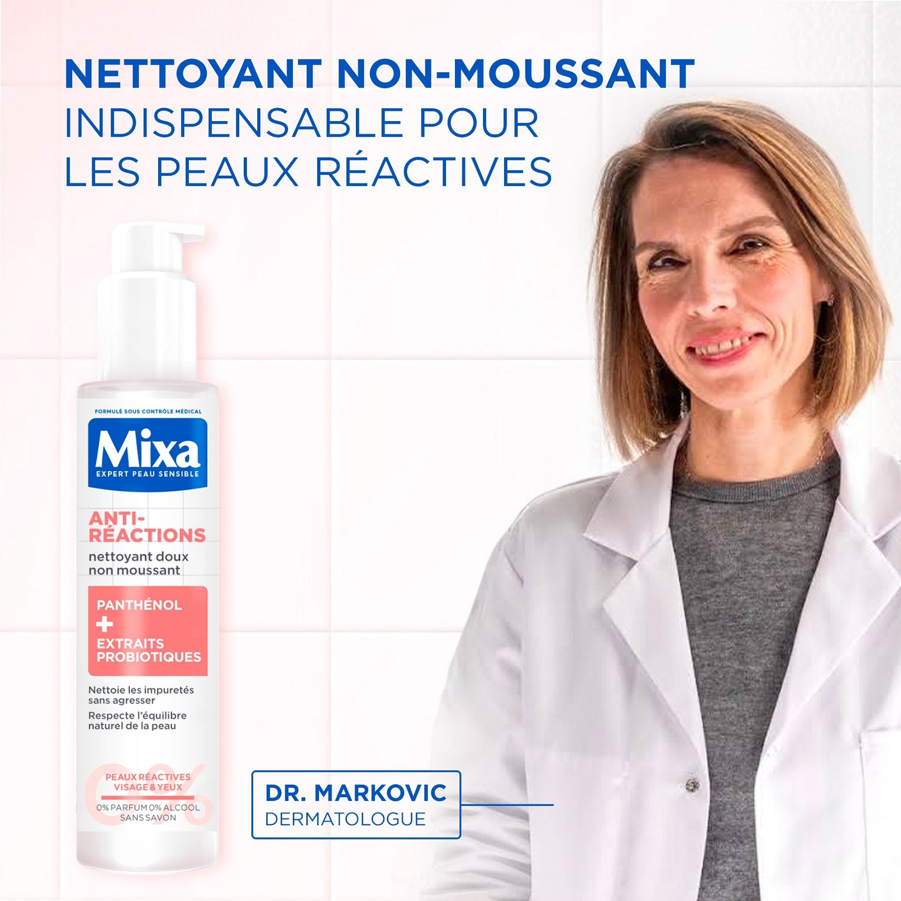 MIXA Nettoyant Doux Anti-Dessèchement Squalane + Glycérine 150ml