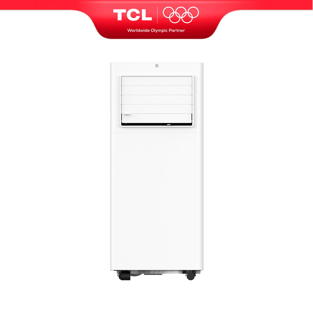 Climatiseur mobile TCL 9000 BTU, Mode 3 en 1 refroidissement / ventilateur / déshumidificateur, Refroidissement uniquement, Télécommande, Kit pour fenêtre coulissante inclus, Classe énergétique A.