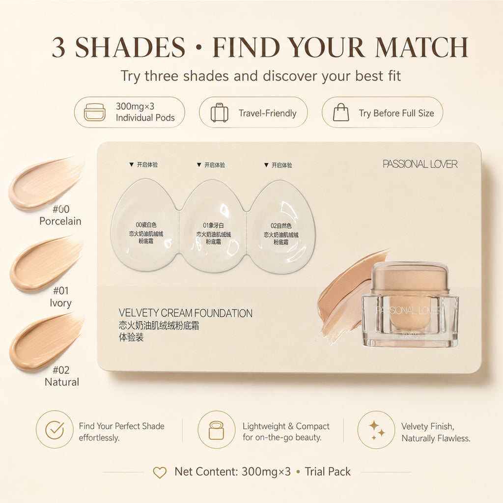 PL (Passional Lover) Fond de Teint Crème Velours Coffret d'Essai (3 Pièces) 300 mg3*