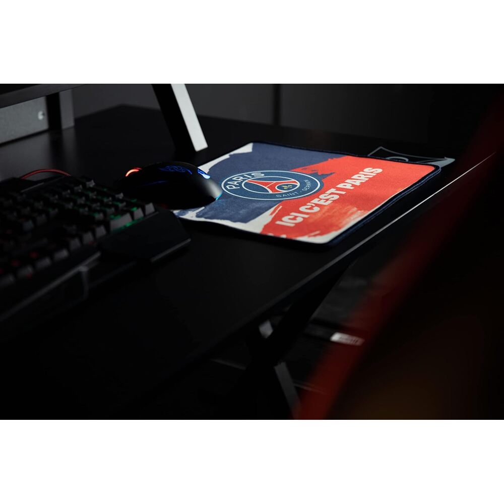 Konix PSG Tapis de souris gaming 32 x 27 cm - Surface en silicone 3D ultra fine - Base antidérapante - Motif "Ici c'est Paris"