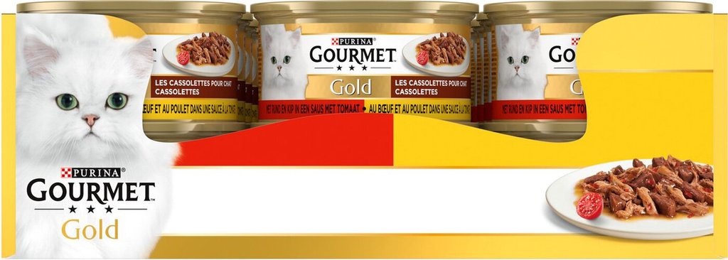 Gourmet Gold Aliment humide pour chat à la viande 24 x 85 g