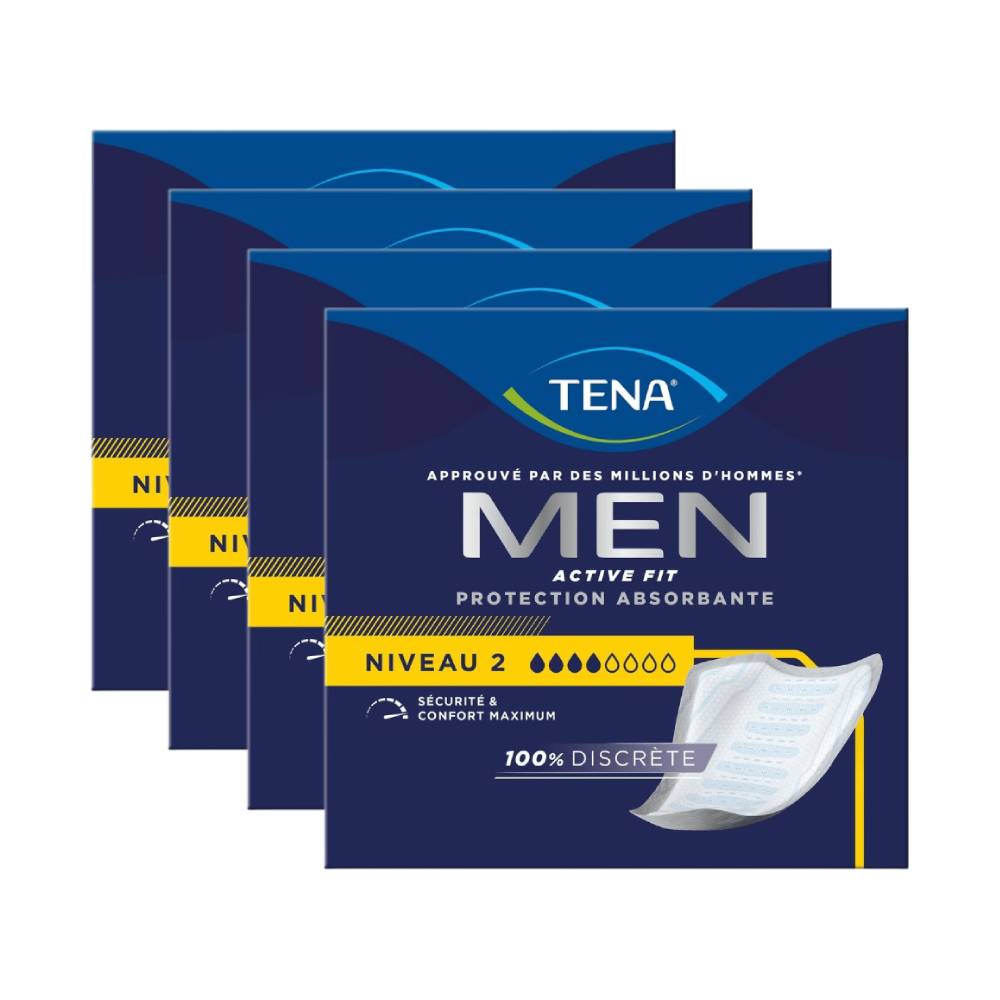 Tena Sous-vêtements d'incontinence pour hommes niveau 2 - Lot de 40 (4 paquets de 10)