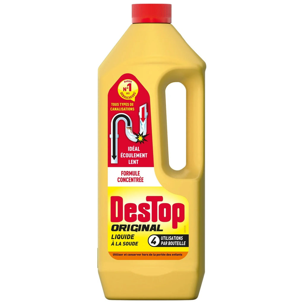Destop Déboucheur Liquide Multi-Usages, Dissout les Cheveux et la Graisse, Pour Tous Types de Canalisations, 950 ml