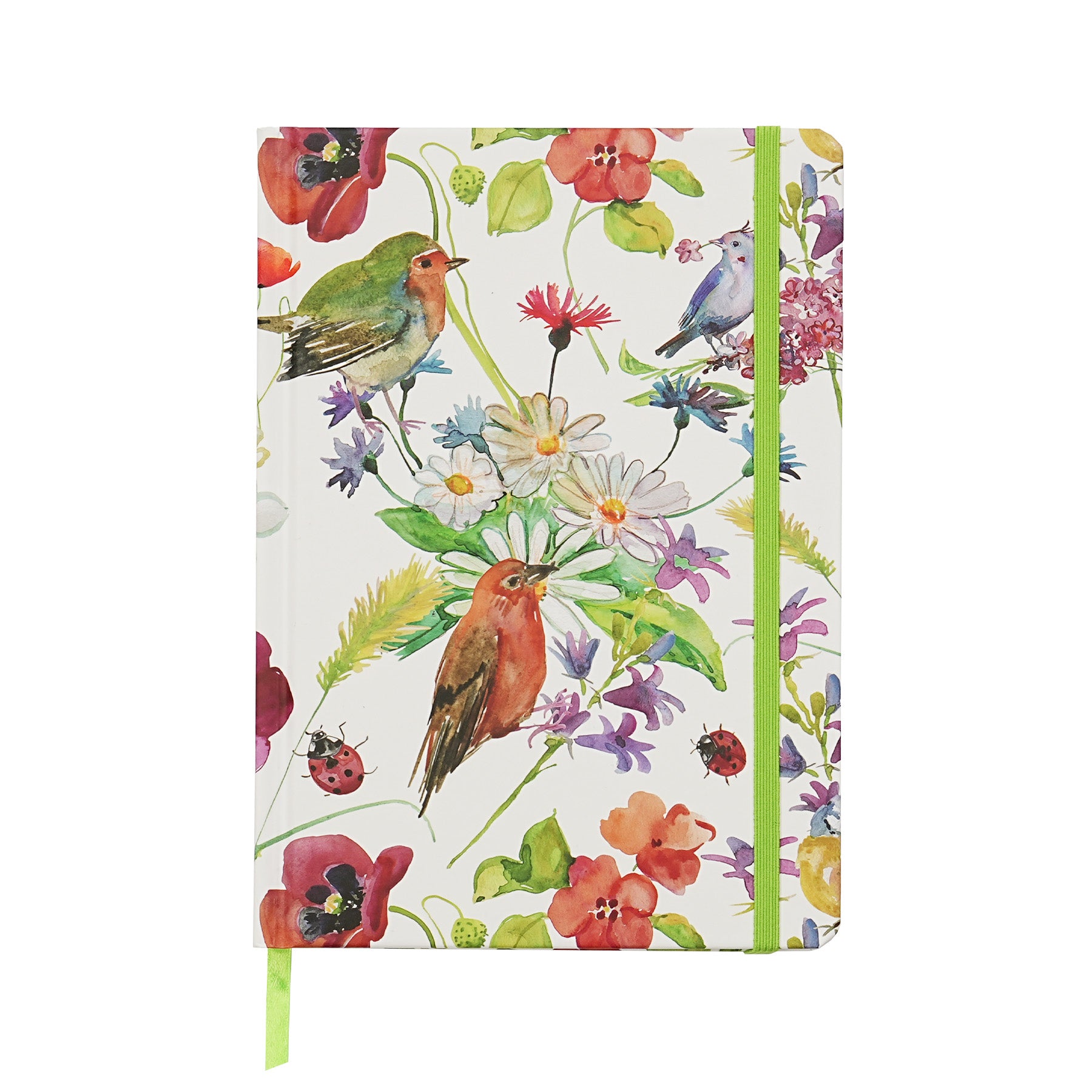 Jubiluu Carnet cartonné A5 avec marque-page, pages lignées, 100 g/m² - motif perroquet tropical