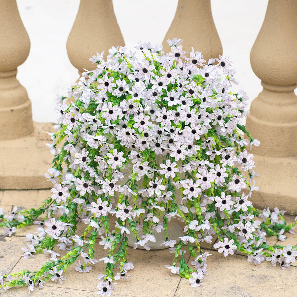 4 Pièces 28,7 in / 72,8 cm Fleurs Artificielles Suspendues pour Extérieur Décoration de Faux Plantes