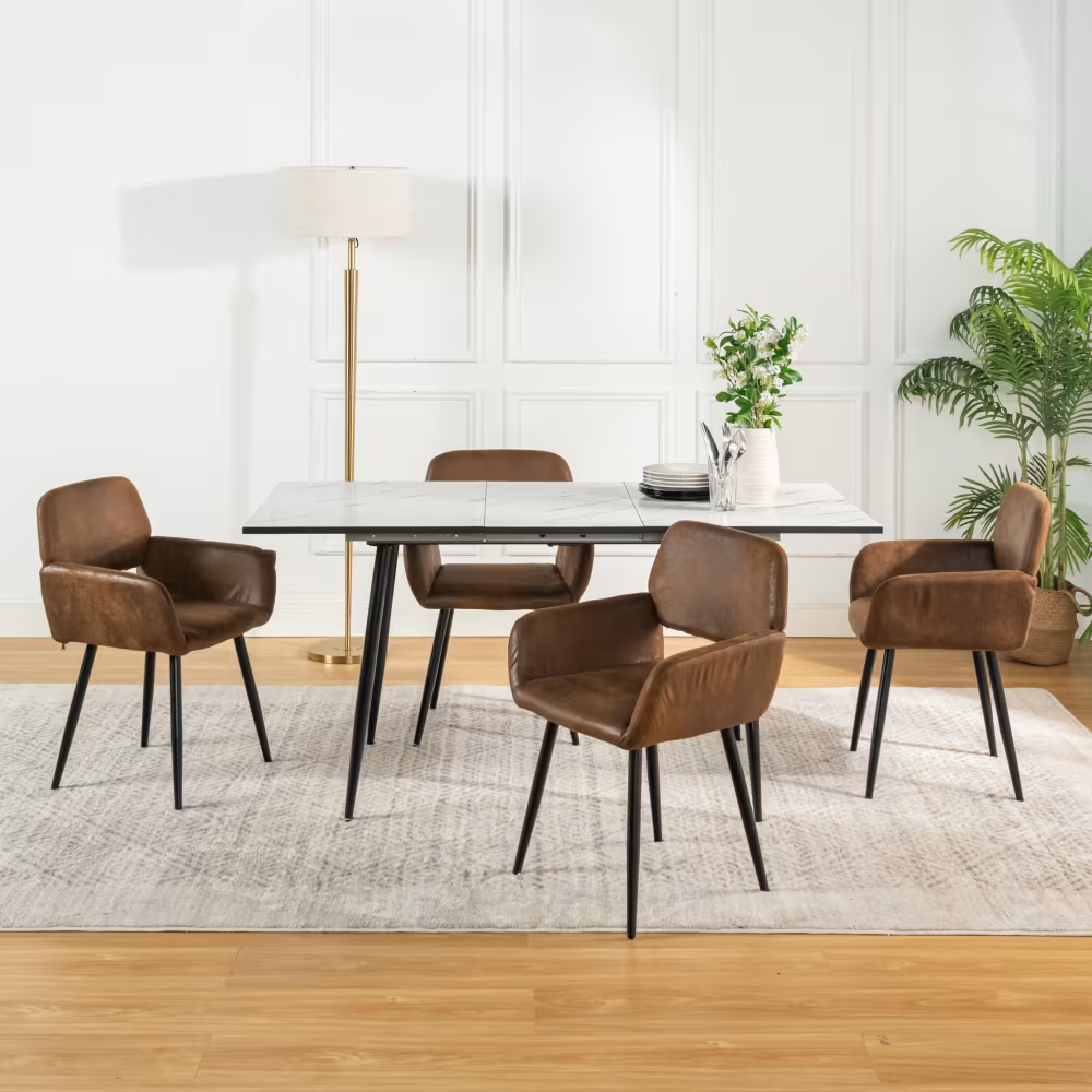 URBAN MEUBLE Lot de 2 Chaises de Salle à Manger en Similicuir Daim