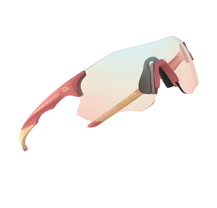OutdoorMaster HawkSharp Lunettes de sport photochromiques HD - Rose