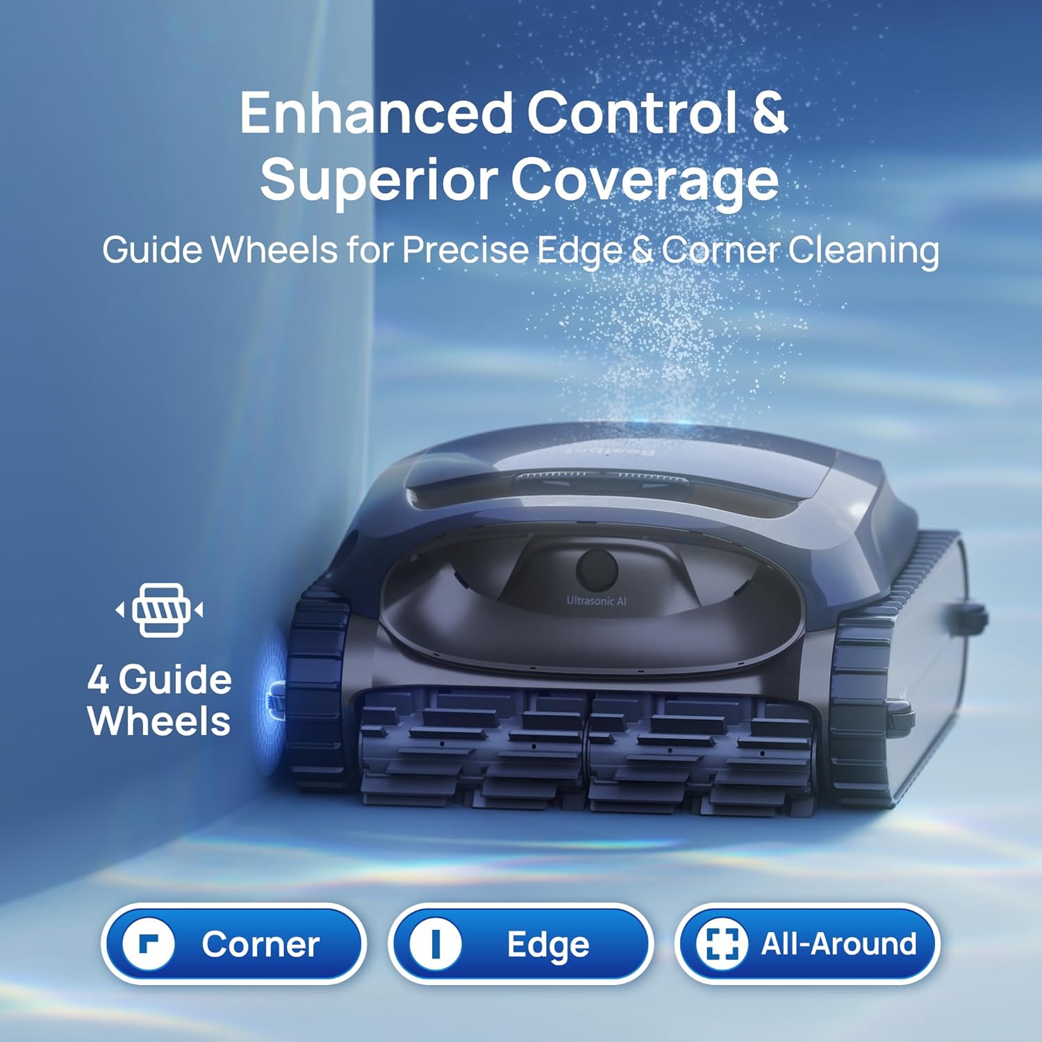 [Nettoyage de la ligne d'eau + Livraison gratuite le lendemain] Robot nettoyeur de piscine sans fil Beatbot AquaSense 2 | Avec housse de protection + Stationnement intelligent en surface | Doubles brosses pour le nettoyage de la ligne d'eau des paroi