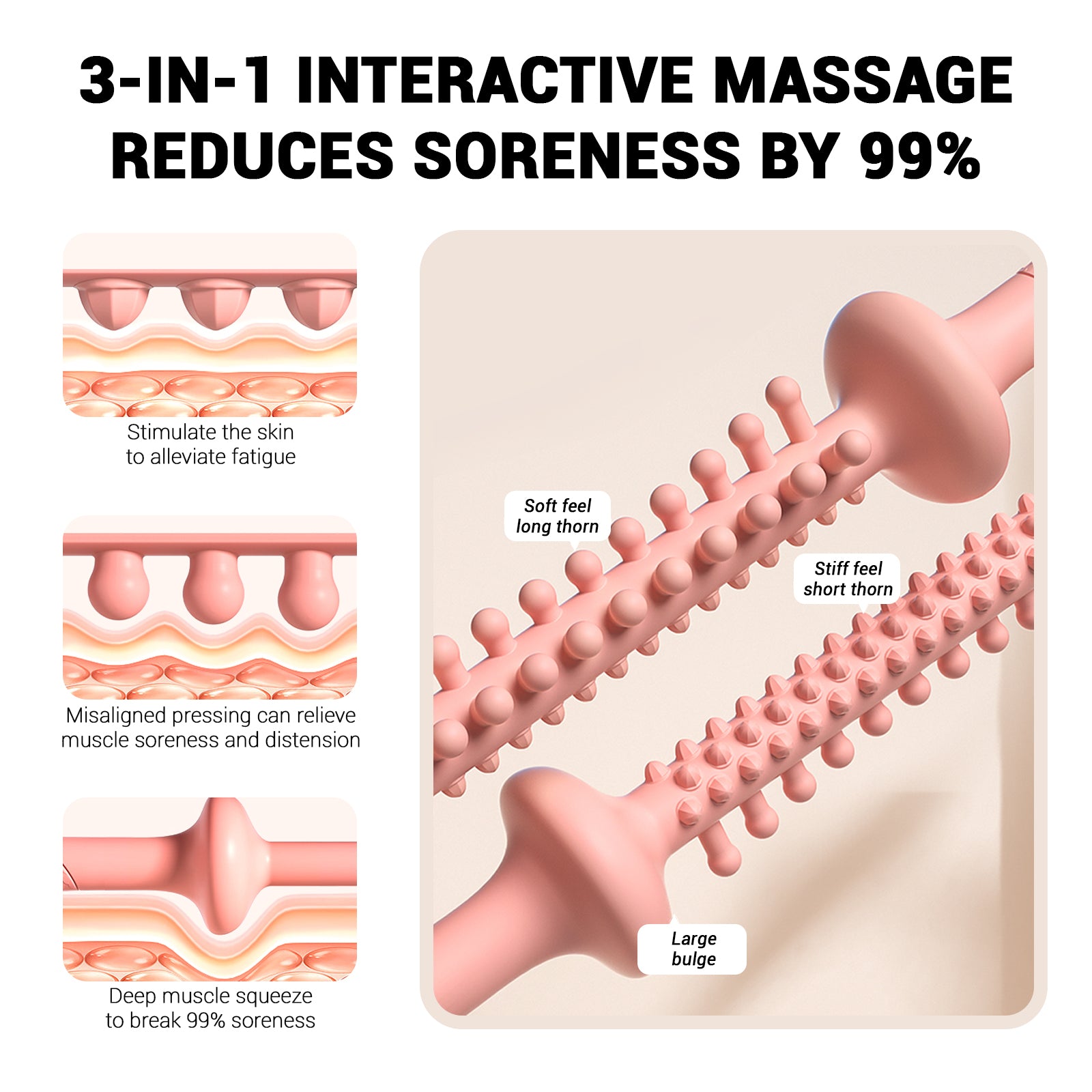 SPORTSOUL Équipement de fitness pour salle de sport, bâton de massage des cervicales, 1 ensemble