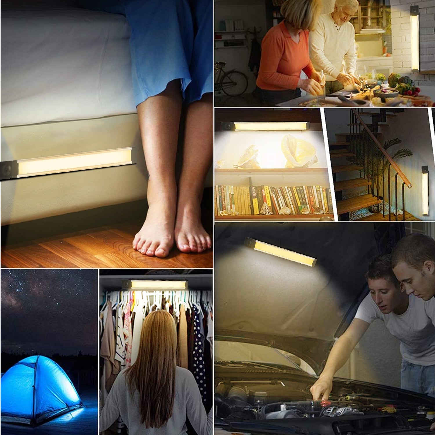 Lumière nocturne avec capteur de mouvement, 36 LED SMD Epistar 4014, 400 lm, commande par mouvement de la main, rechargeable par USB, pour chambre, chambre d’enfant et armoire