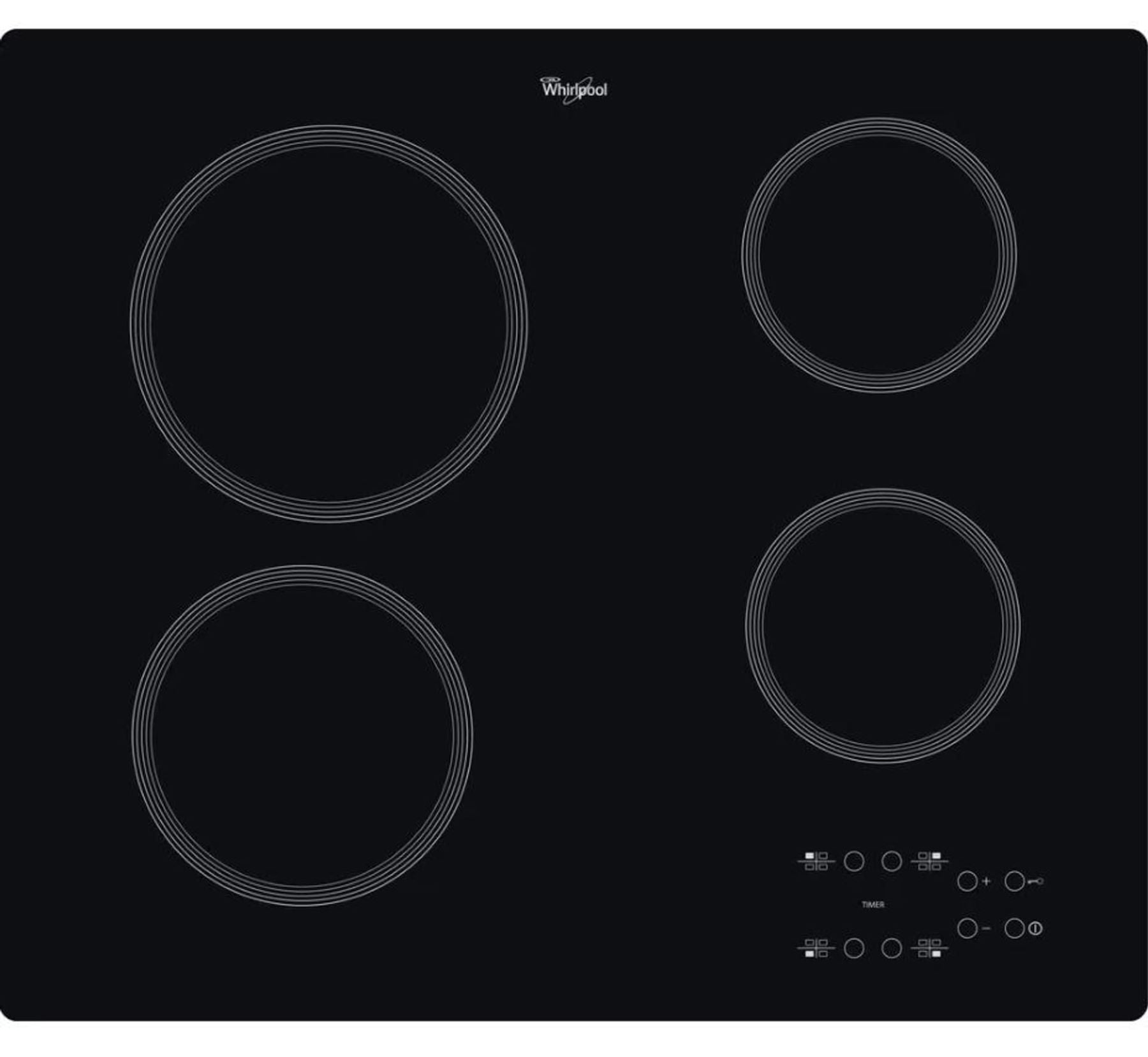 Whirlpool AKT 801-NE Plaque de cuisson vitrocéramique 4 zones - Noir