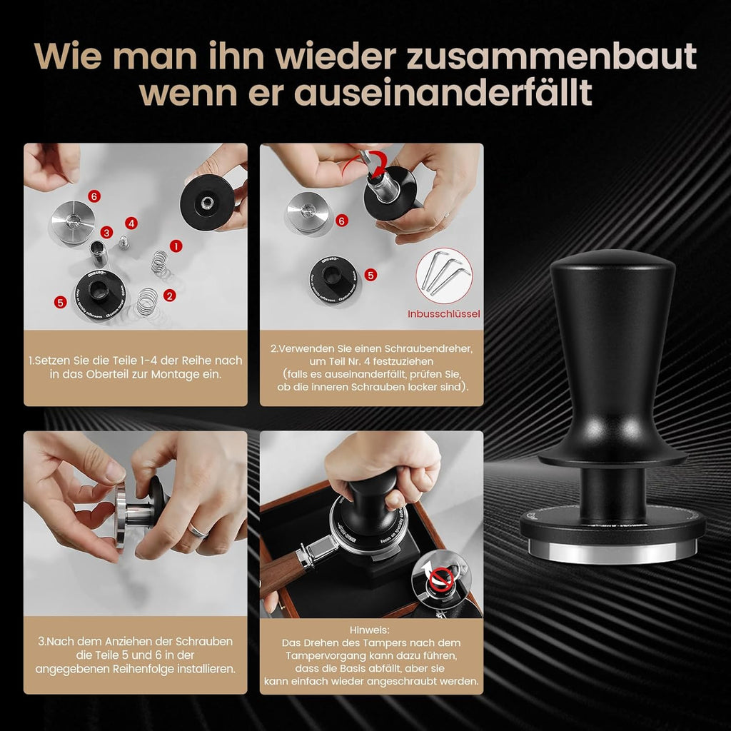 MHW-3BOMBER Série CD Tamper à espresso avec ressorts - 58 mm