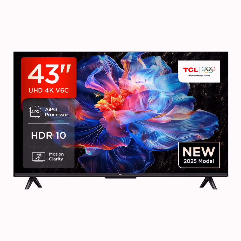 TCL 43V6C Téléviseur Smart TV 4K Ultra HD avec prise en charge HDR10+, dalle HVA et Dolby Vision - 43 pouces