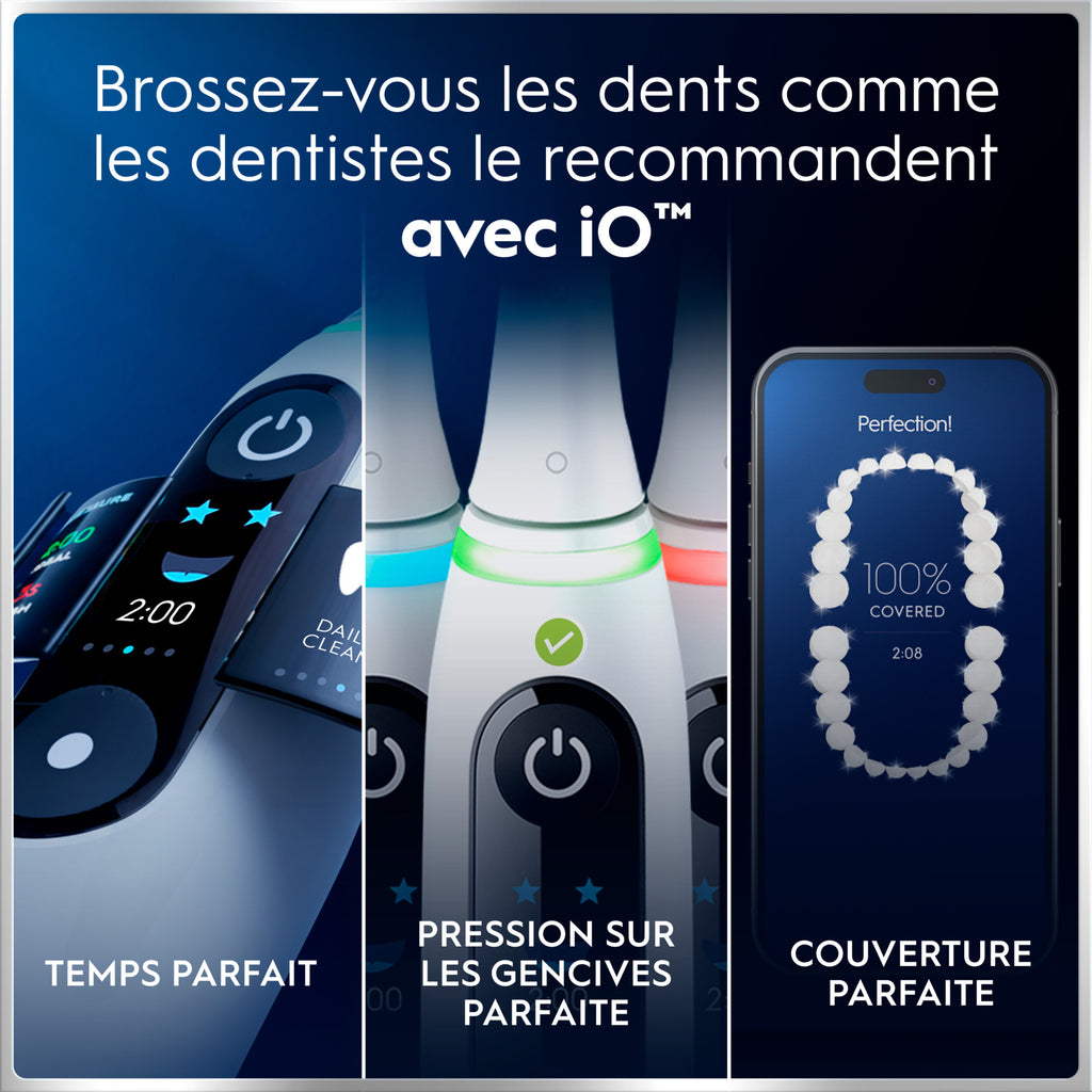 Oral-B iO 6 Brosse à dents électrique Lot de 2 Rose et blanc 2 têtes de brosse