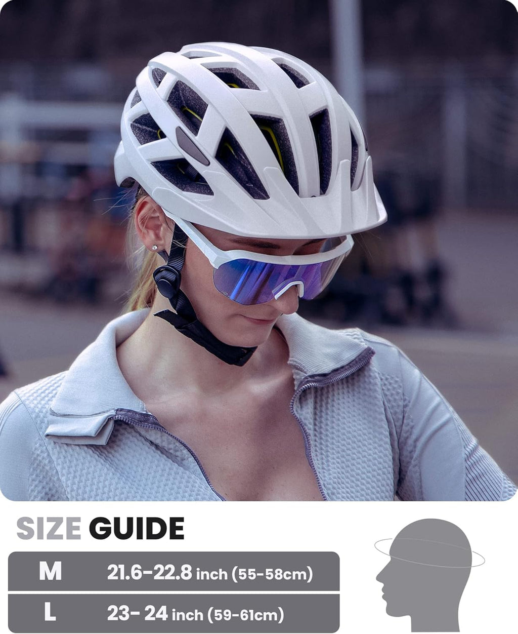 OutdoorMaster Casque de vélo loisirs adulte MIPS Gem I Blanc pavé M