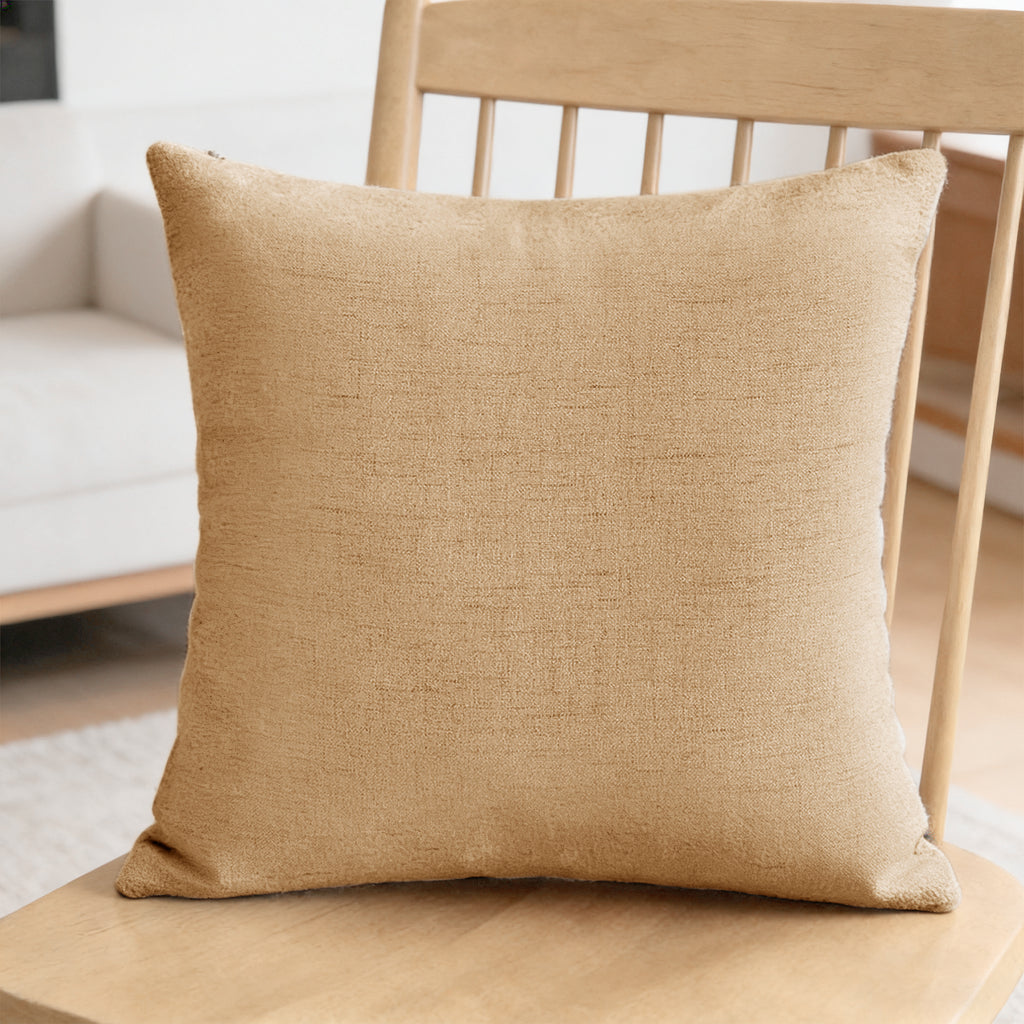 Deconovo housse de coussin en tissu aspect lin, coloris orange, 50 x 50 cm, 1 pièce
