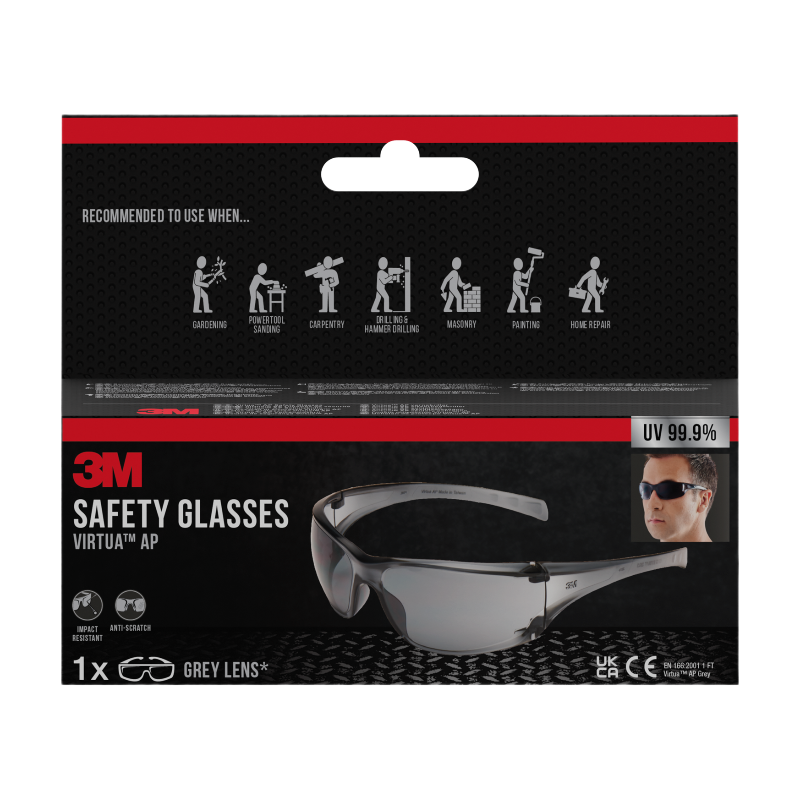 3M Lunettes de protection Virtua AP™ Gris pour extérieur