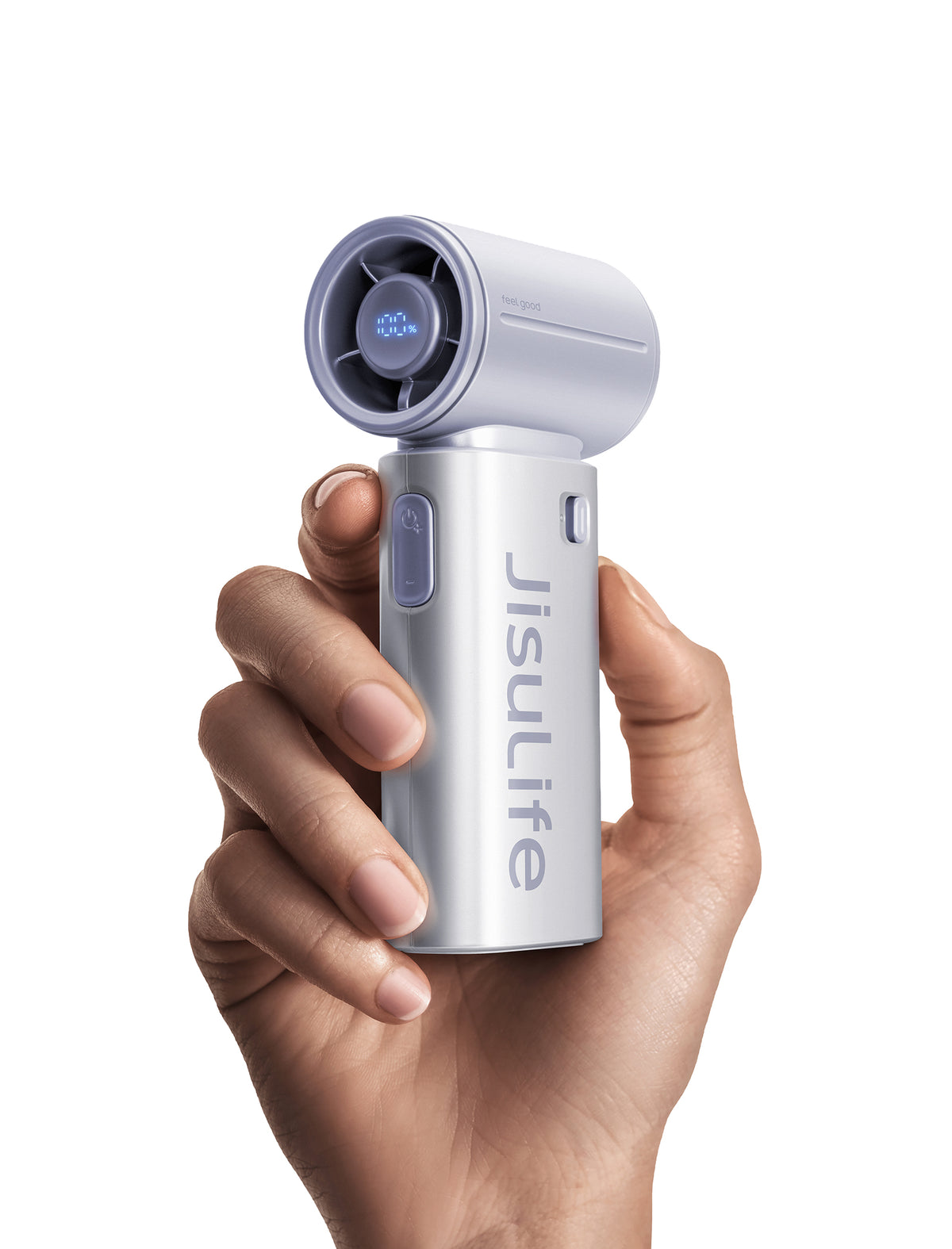 JISULIFE Ventilateur souffleur portable 9S Turbo – Équipé d'une batterie robuste de 5000 mAh pour une autonomie impressionnante de 22 heures, doté de 5 réglages de vitesse variables