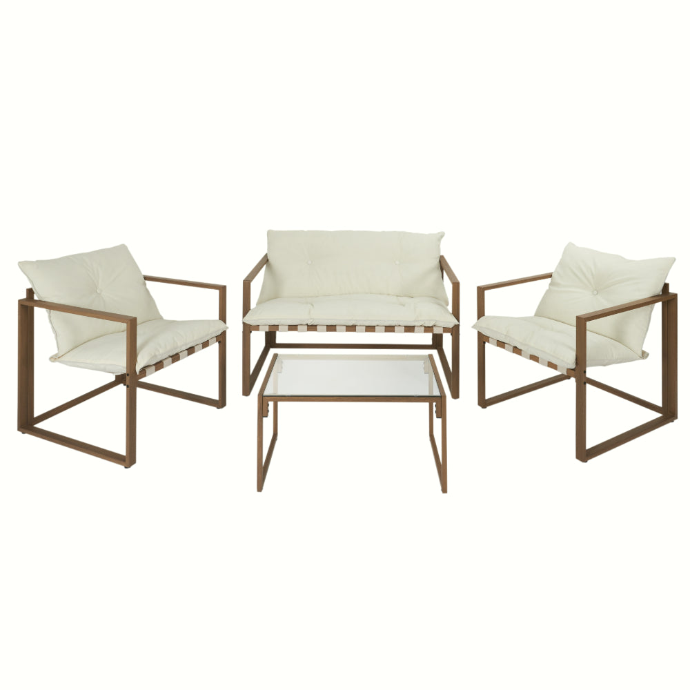 HOME DECO FACTORY Salon de jardin Cagliari 4 pièces M2