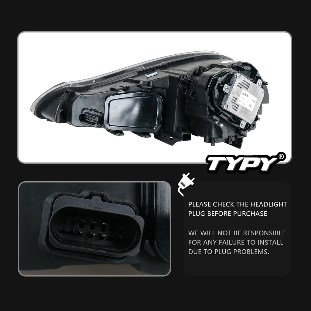 TYPY Phares avant LED matrice pour Porsche Cayenne 957 (2007-2010), feux de croisement, feux de jour (DRL), accessoires auto, installation Plug & Play